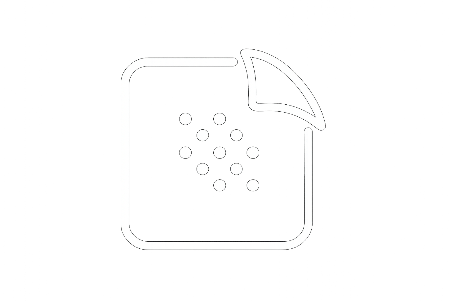 Convenient, mess-free format compared to creams or oils. White outline icon with a transparent background