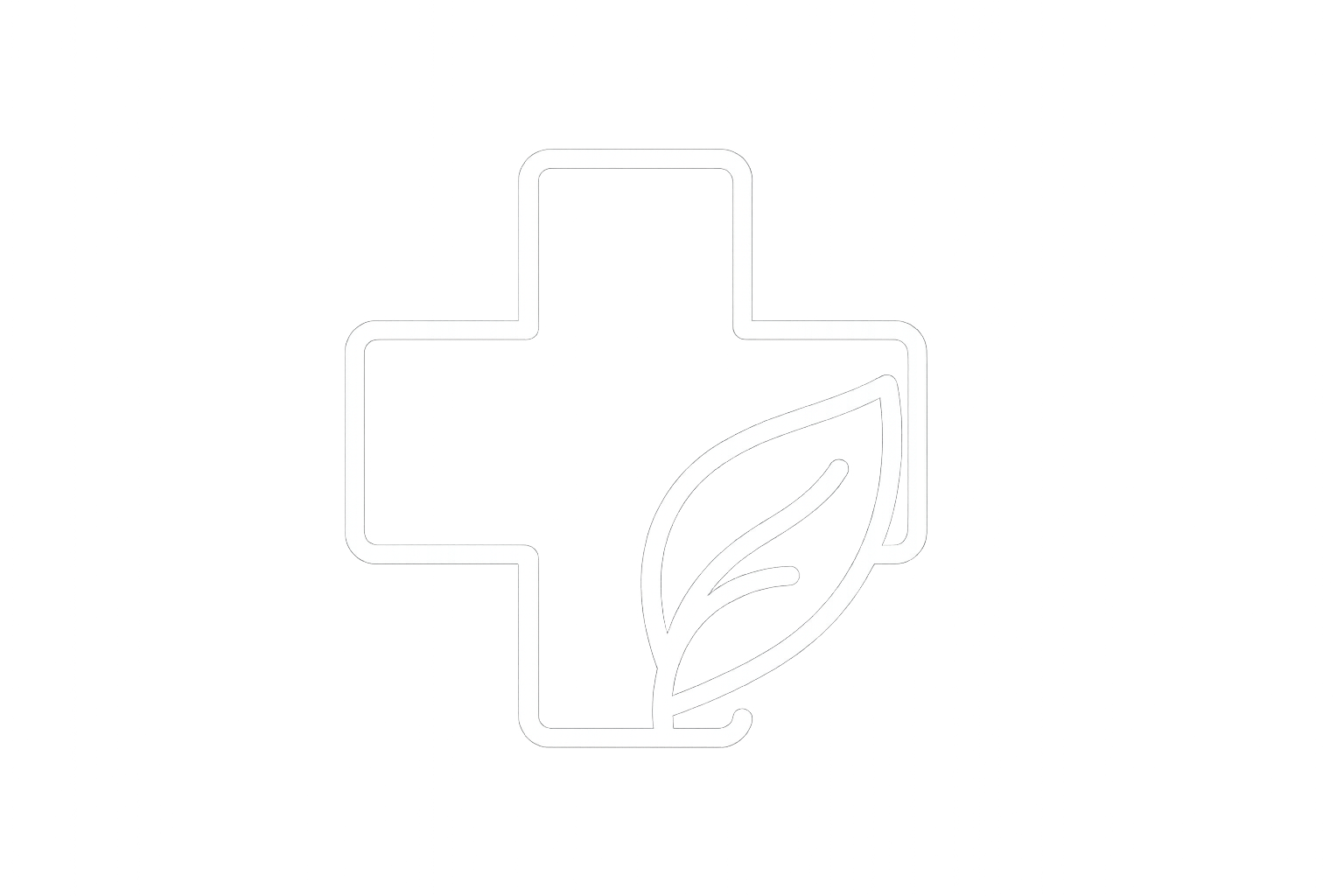 Non-psychoactive, safe for daily use. `white outline icon with a transparent background