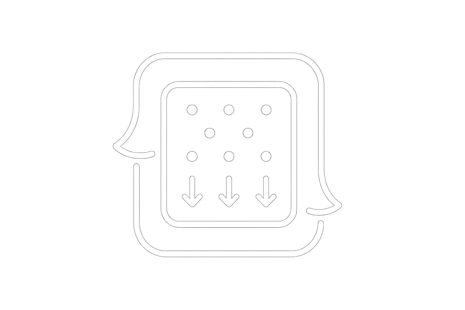 Sustained, convenient delivery in a patch format. White outline icon with a transparent background